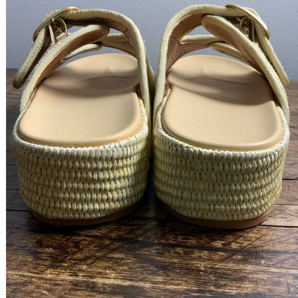 Raffia Platform Double Band Slide sandals NWOT size 9 - Picture 5 of 6